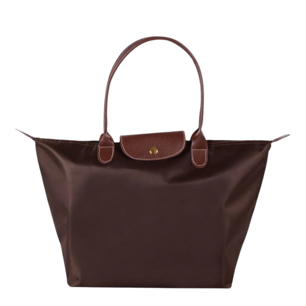 Tote Bag with Leather Handles and Waterproof Lining