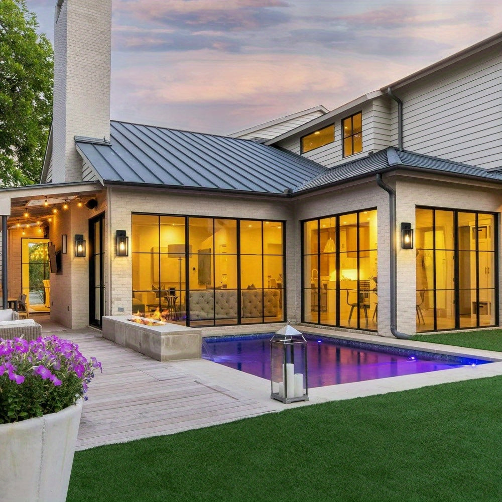 Venkovní nástěnné svítidlo moderní kovová lucerna