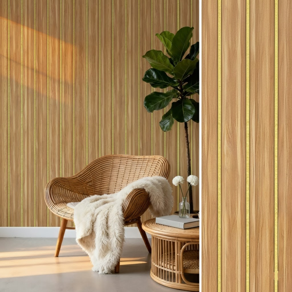Wood Wall Panels Self Adhesive Wallpaper Waterproof PVC Decor