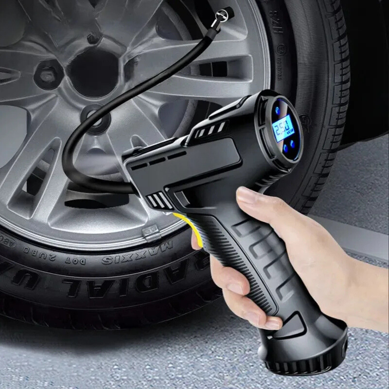 Tire Inflator with Digital Display and LED Light