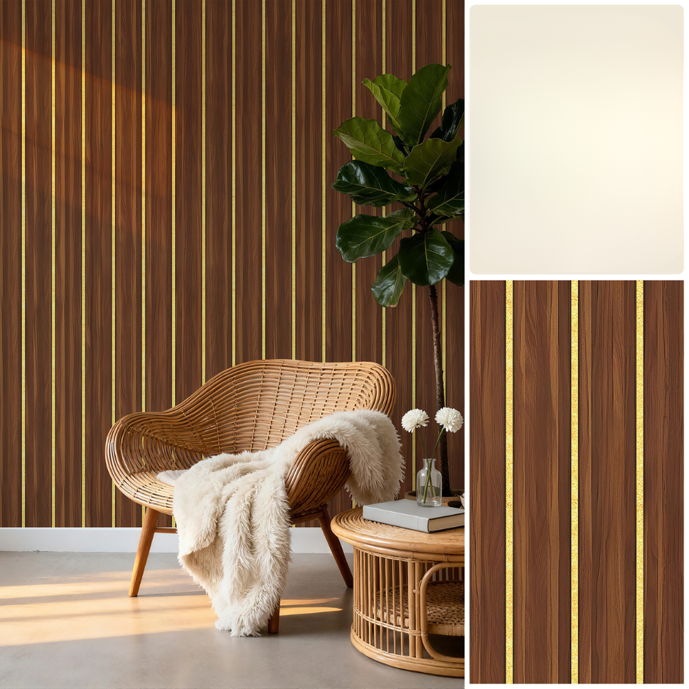 Wood Wall Panels Self Adhesive Wallpaper Waterproof PVC Decor
