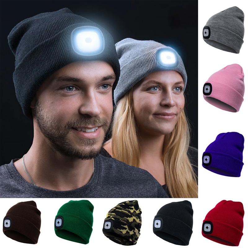Beanie Hat with Rechargeable LED Headlight
