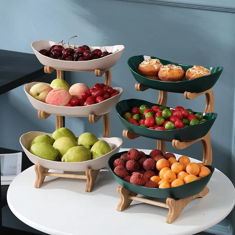 Fruit Bowl Stand with Wooden Frame