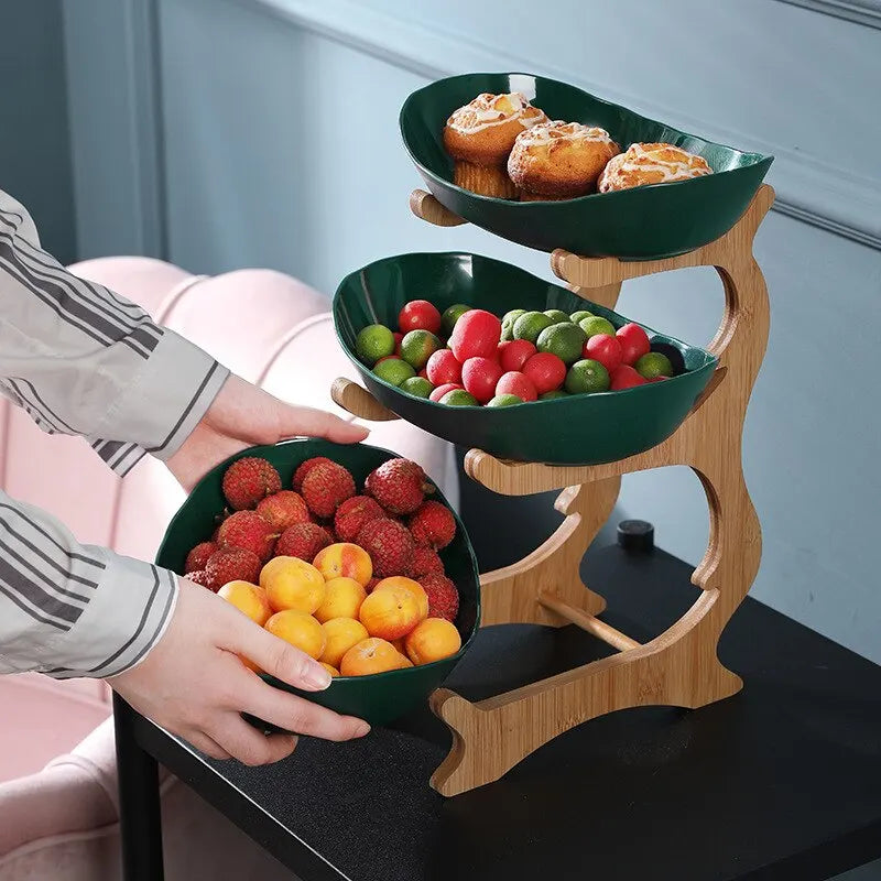 Fruit Bowl Stand with Wooden Frame