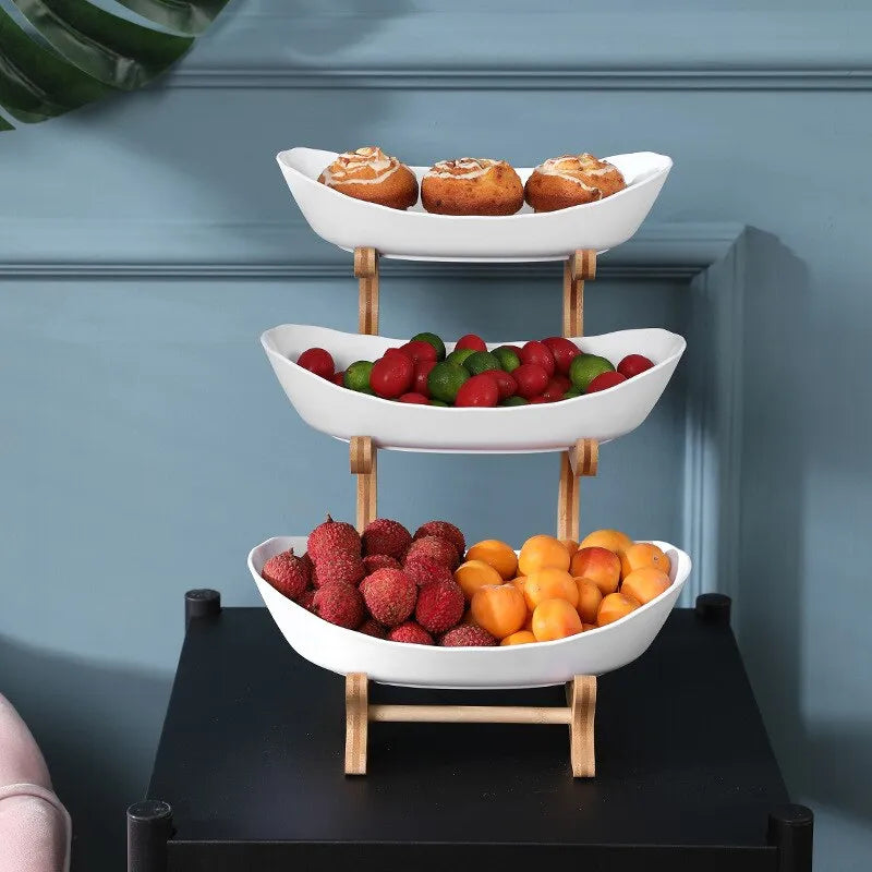 Fruit Bowl Stand with Wooden Frame
