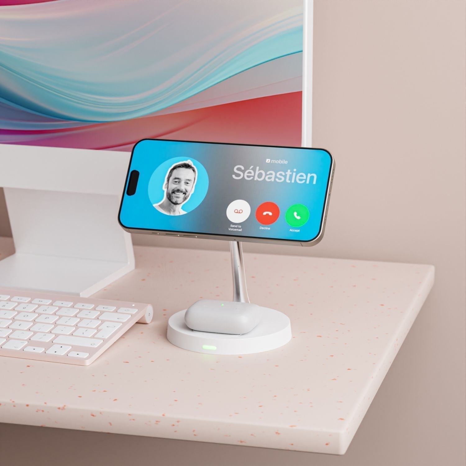 Wireless Phone Charger with MagSafe Stand