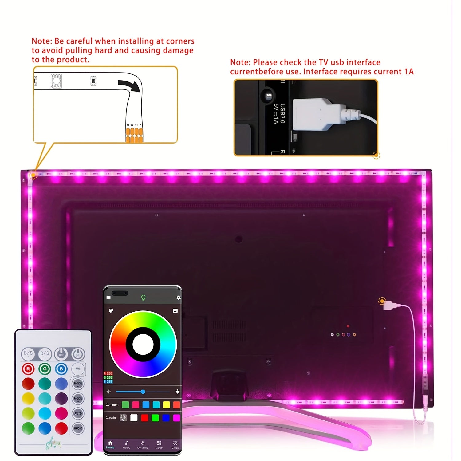LED TV Backlight Strip with Remote Control