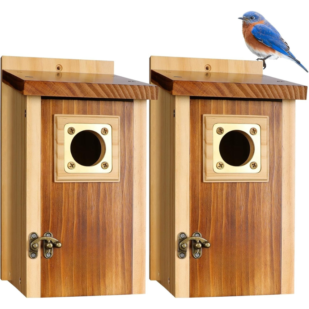 Bird House Wooden Cedar Copper Guard