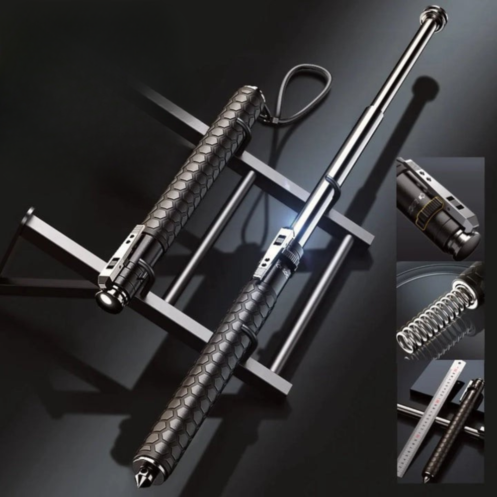 Automatic Hiking Walking Stick Safety Trekking Pole