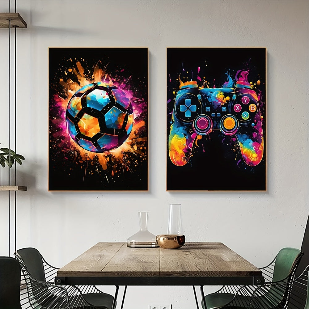 Wall Art Set Abstract Gaming Football Prints
