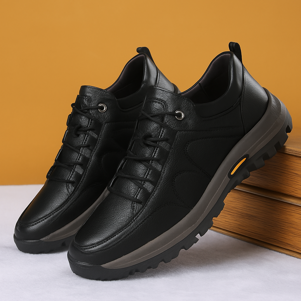 Zapatos para caminar con soporte de arco de cuero para hombre