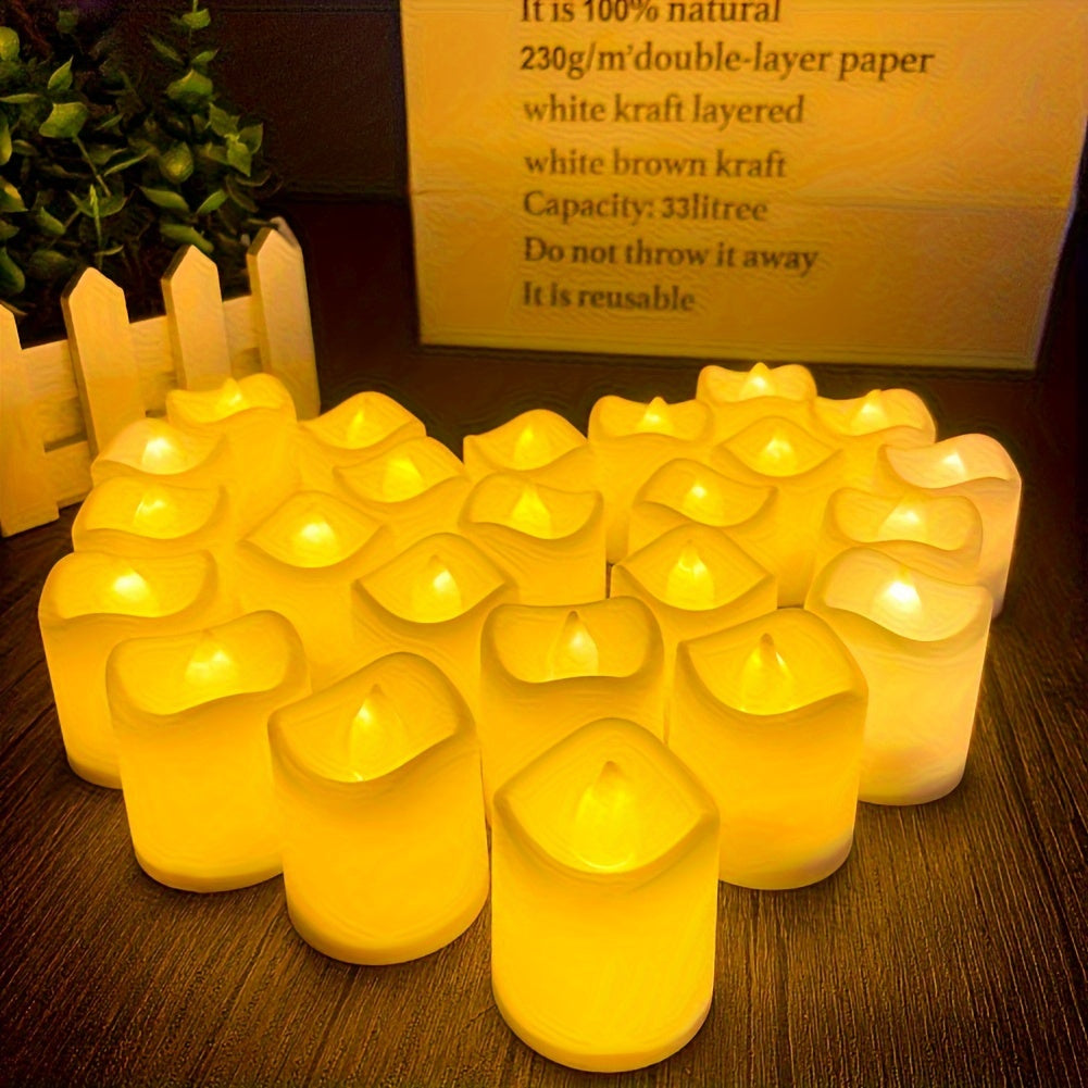 GlowFlicker - Confezione da 24/50/100 Candele LED Senza Fiamma per Atmosfera Romantica