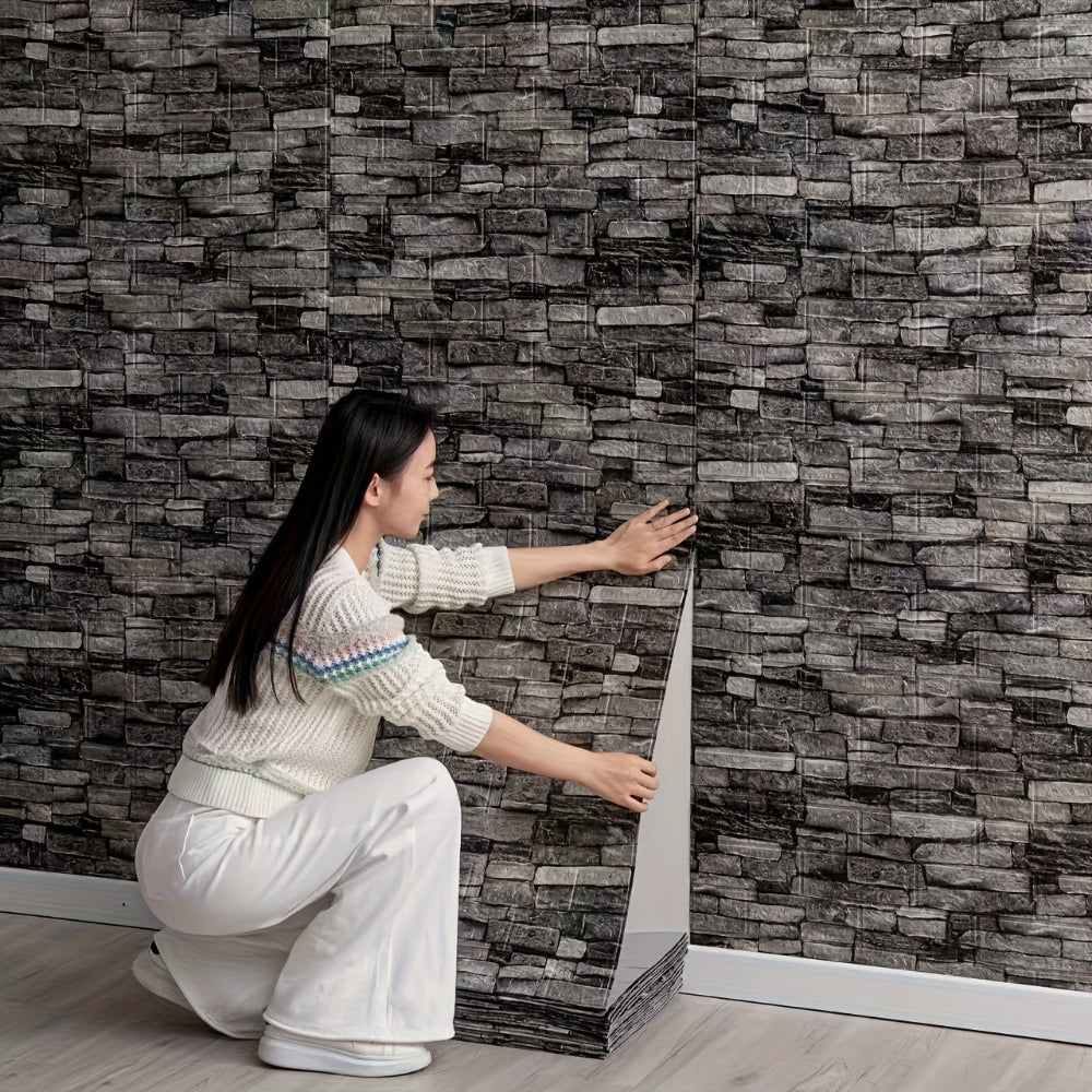 3D Peel and Stick Wall Panels Texture Waterproof Decor