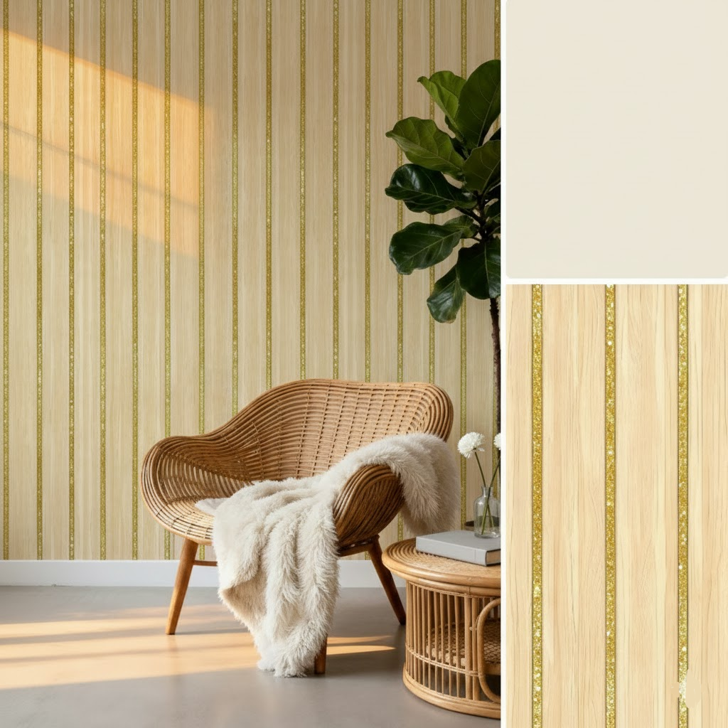 Wood Wall Panels Self Adhesive Wallpaper Waterproof PVC Decor