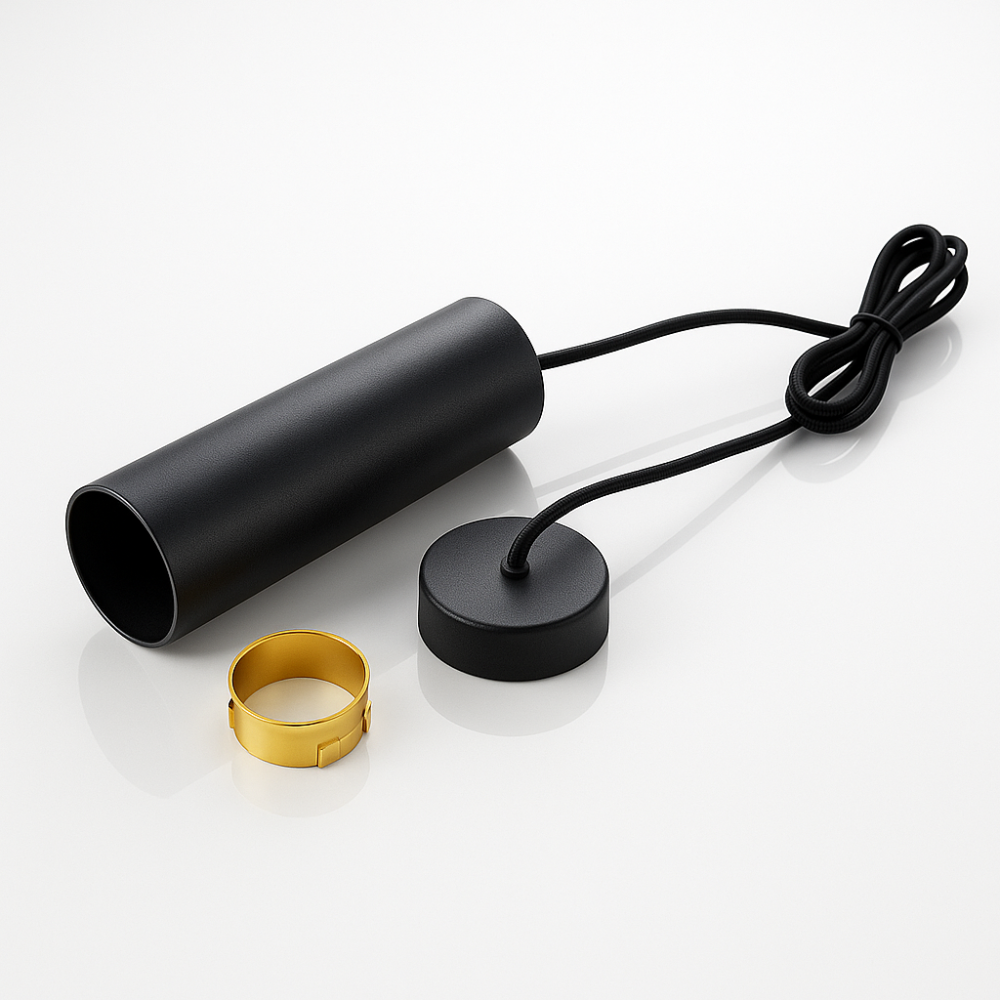 Pendant Light Black Aluminum Tube Style