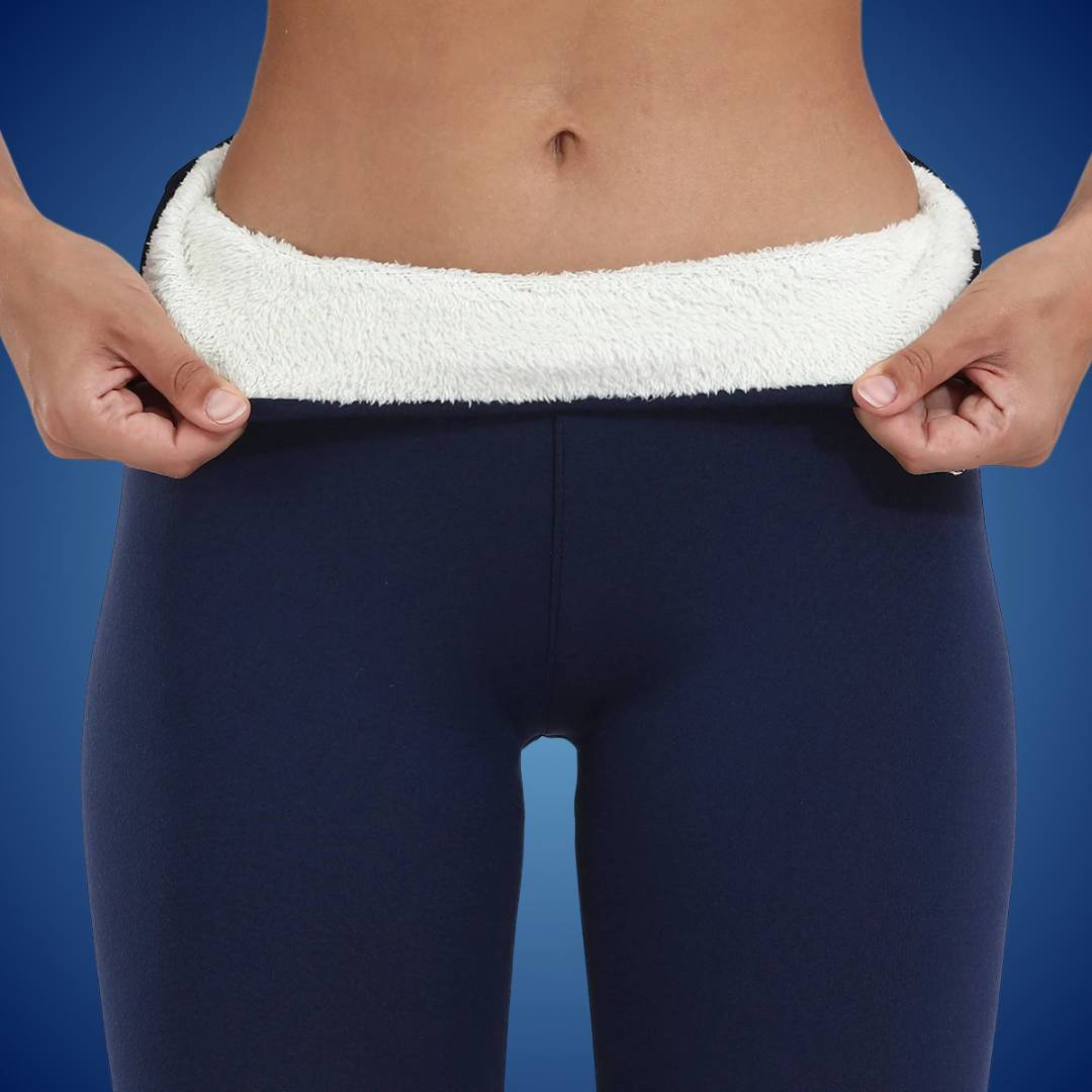 Fleecegefütterte Thermo-Leggings mit hohem Bund