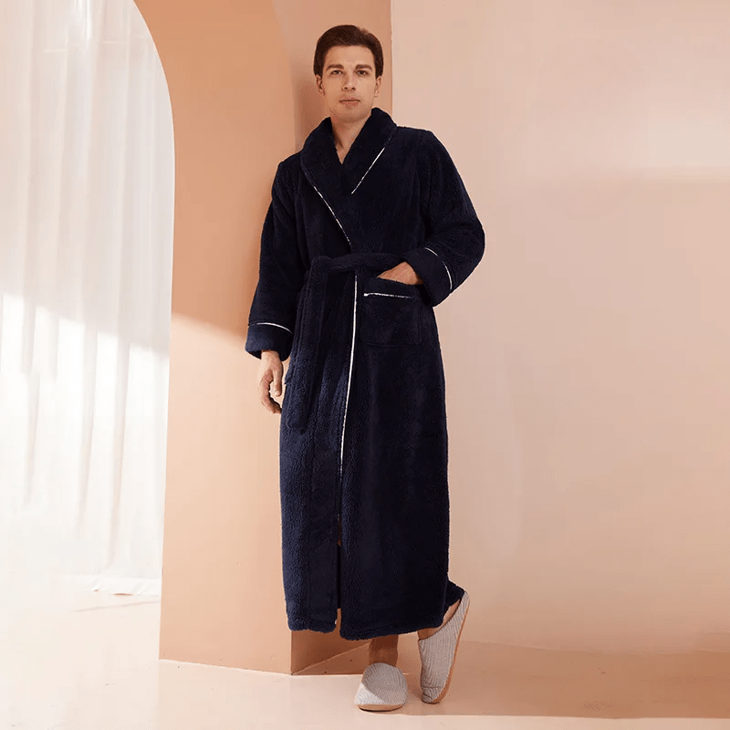 PlushTherm Robe | Soft Flannel Warm Bathrobe for Winter