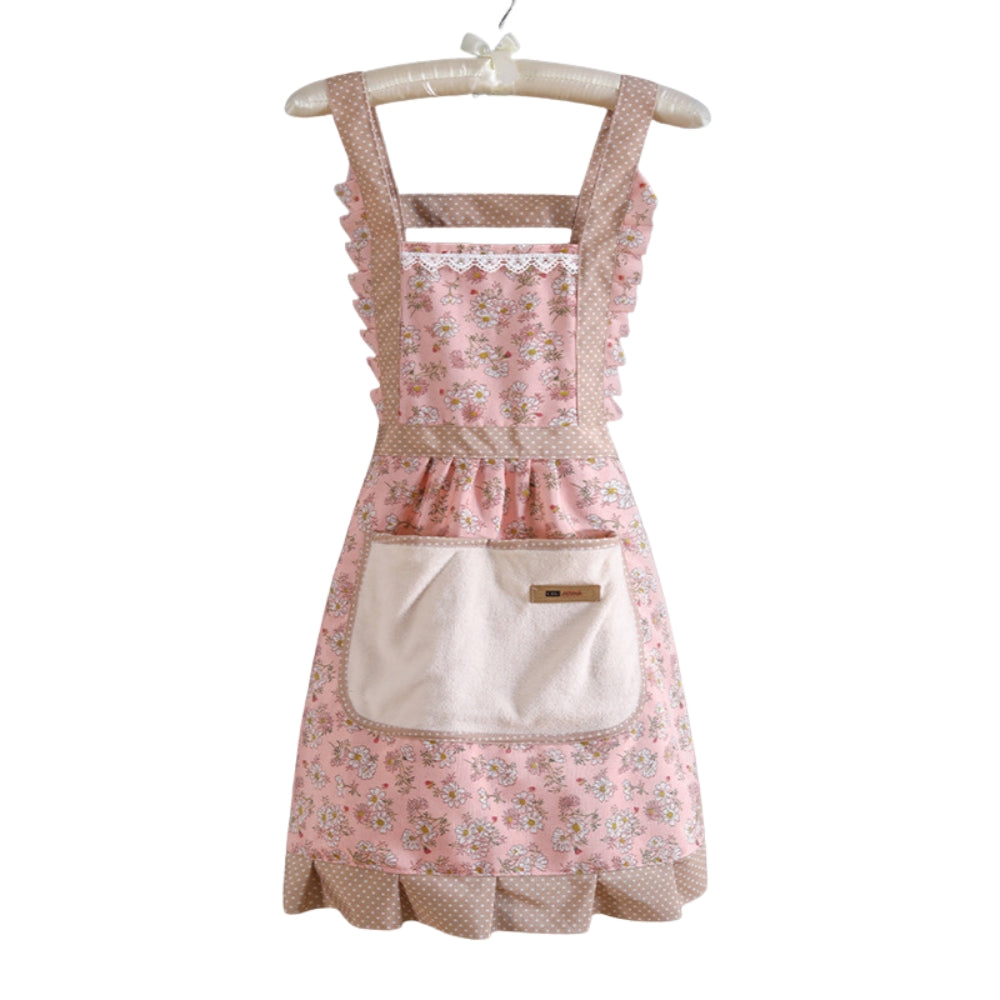 Apron Cotton Floral Waterproof Kitchen Wear