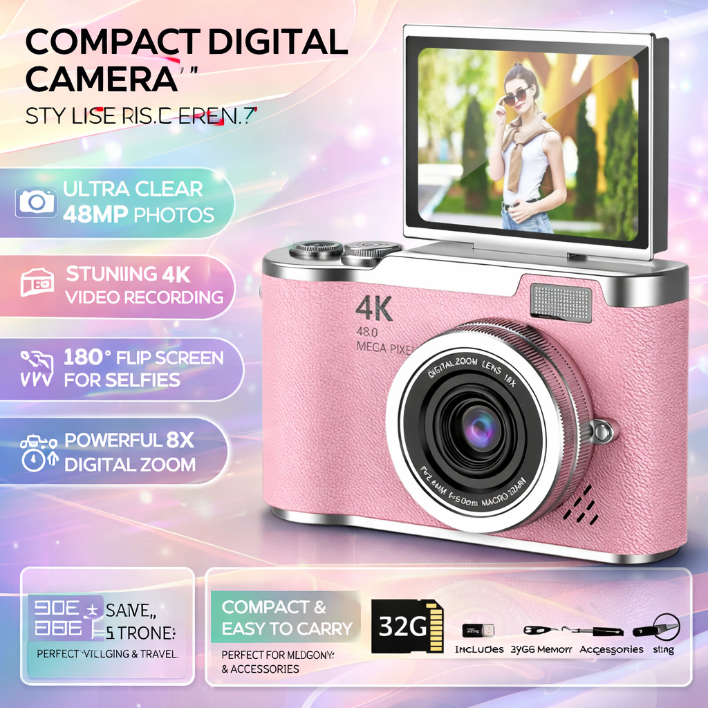 4k Camera Photo Video Camera Flip Screen Digital Device - Image 2
