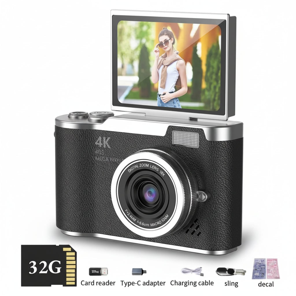 4k Camera Photo Video Camera Flip Screen Digital Device - Image 3