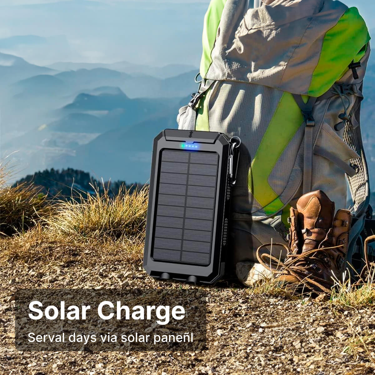 Solar Power Bank Waterproof Dual USB Charger