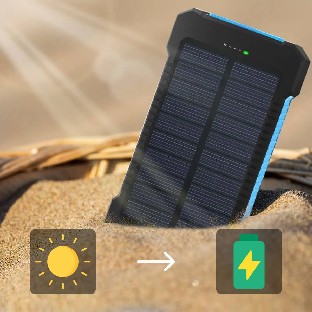 Solar Power Bank Waterproof Dual USB Charger