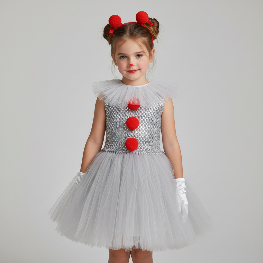 Kinder Clown Kostüm Tutu Kleid