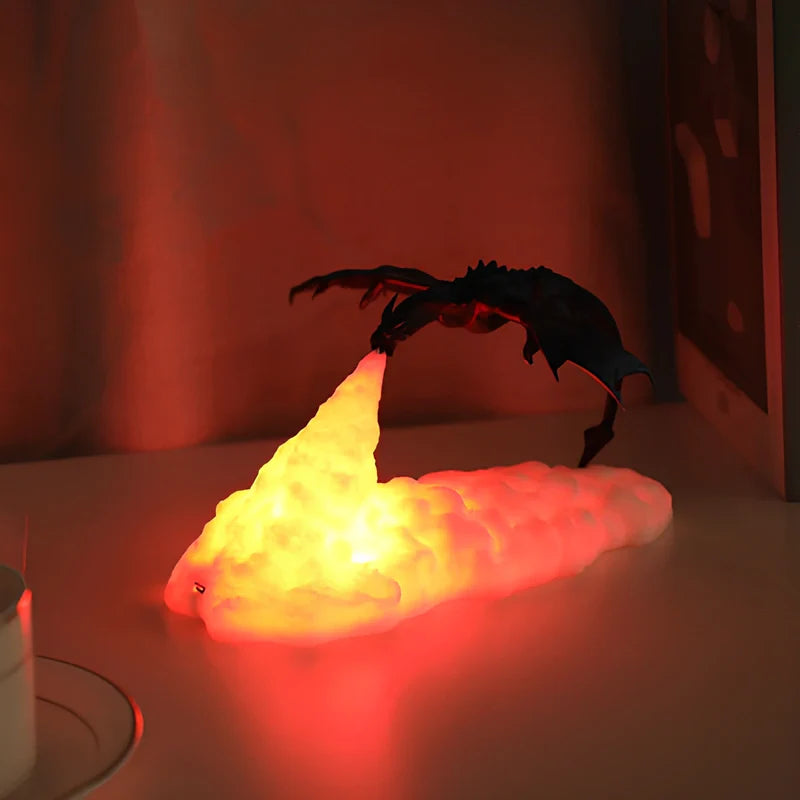 Led Night Light Dragon Flame Lamp Sculpture