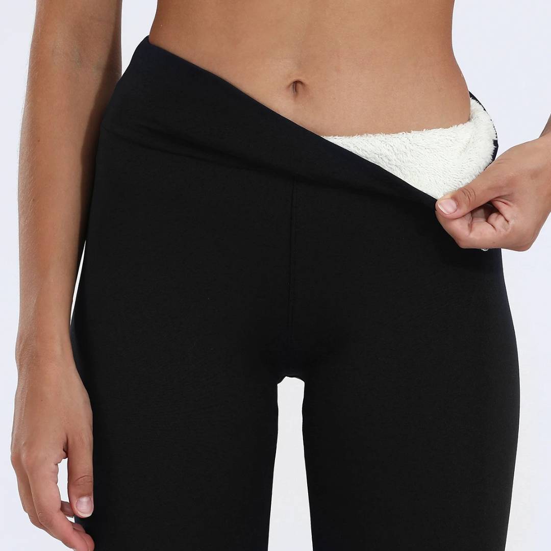 Fleecegefütterte Thermo-Leggings mit hohem Bund