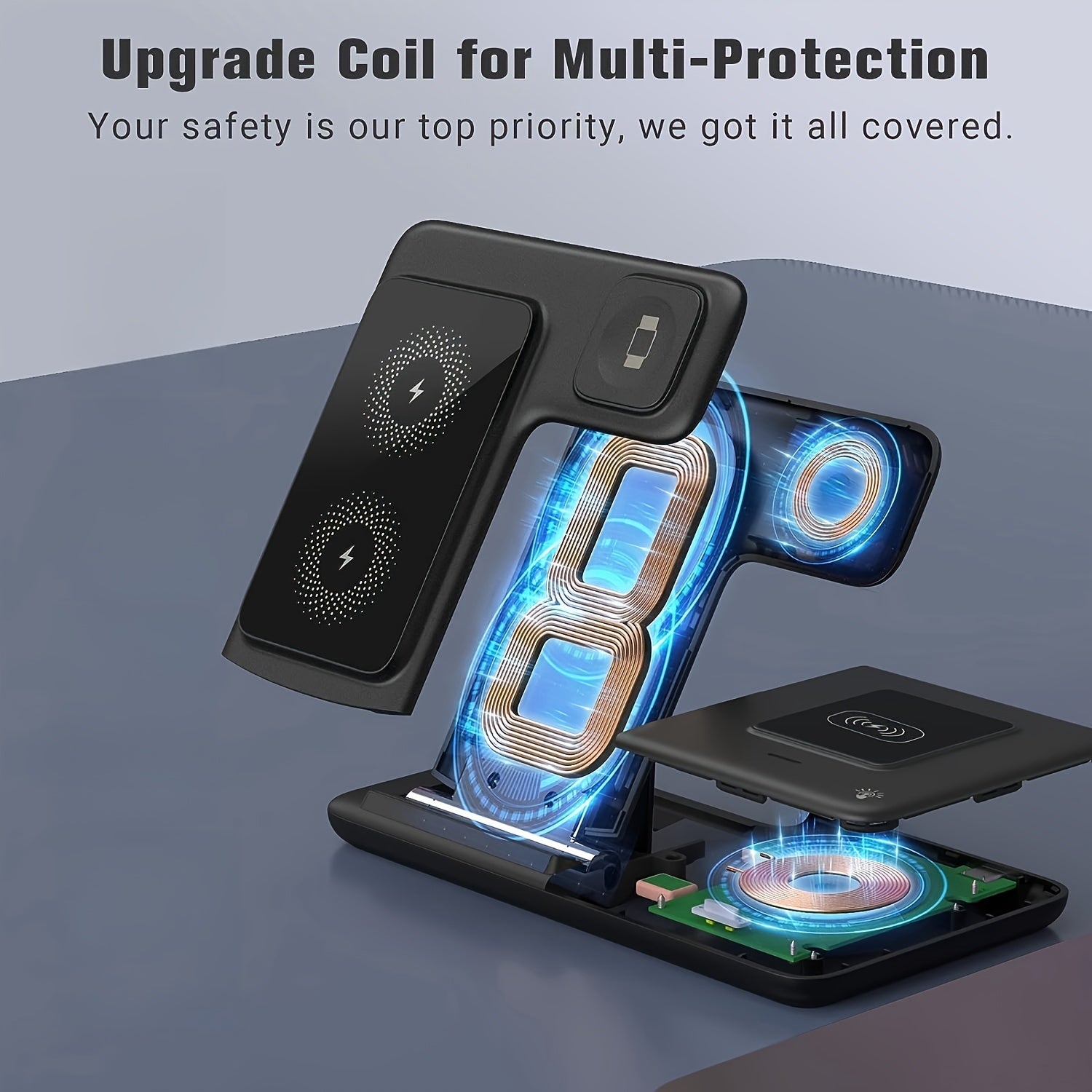 Wireless Charger Stand 3 in 1 Magnetic Dock