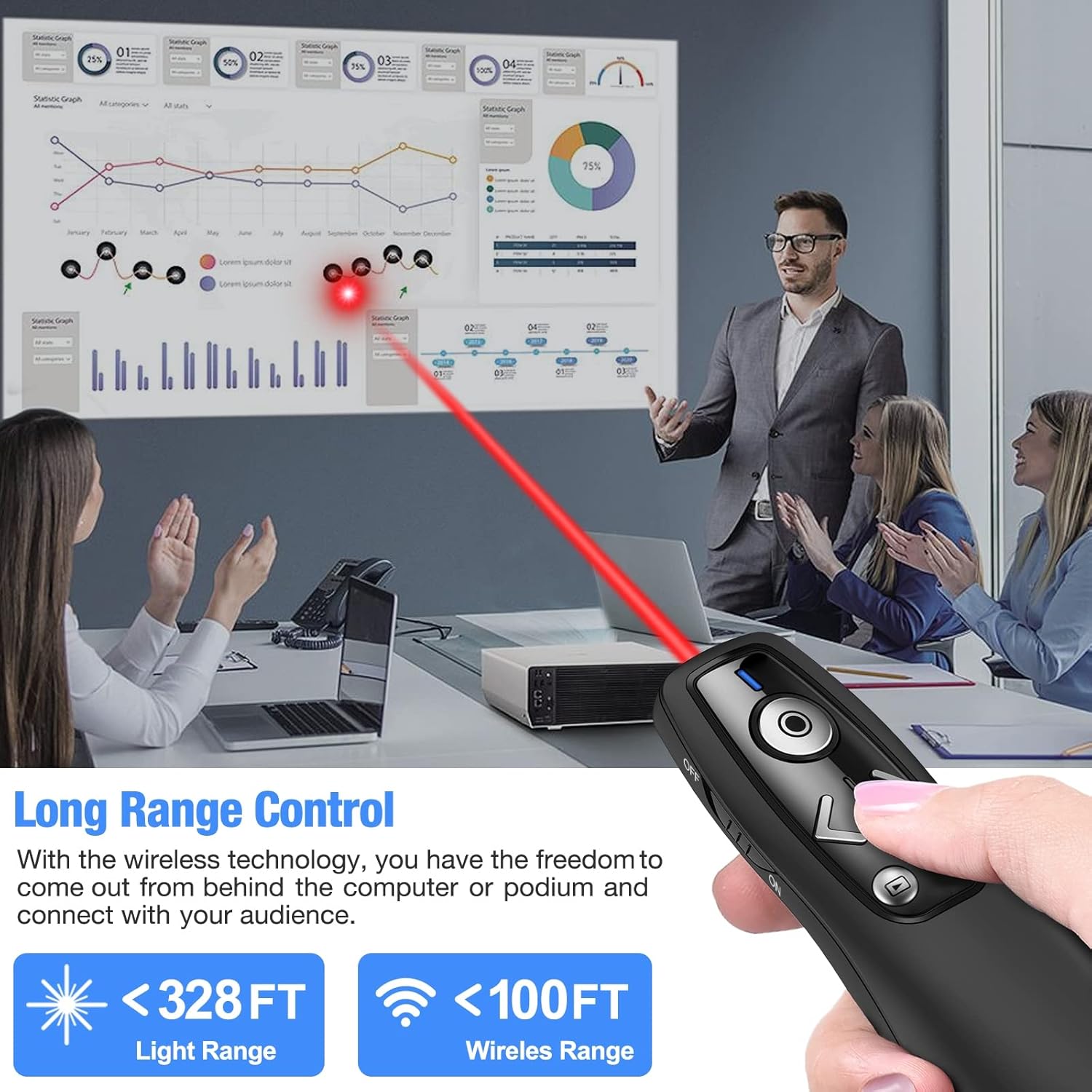 Presentation Remote Wireless USB Laser Clicker