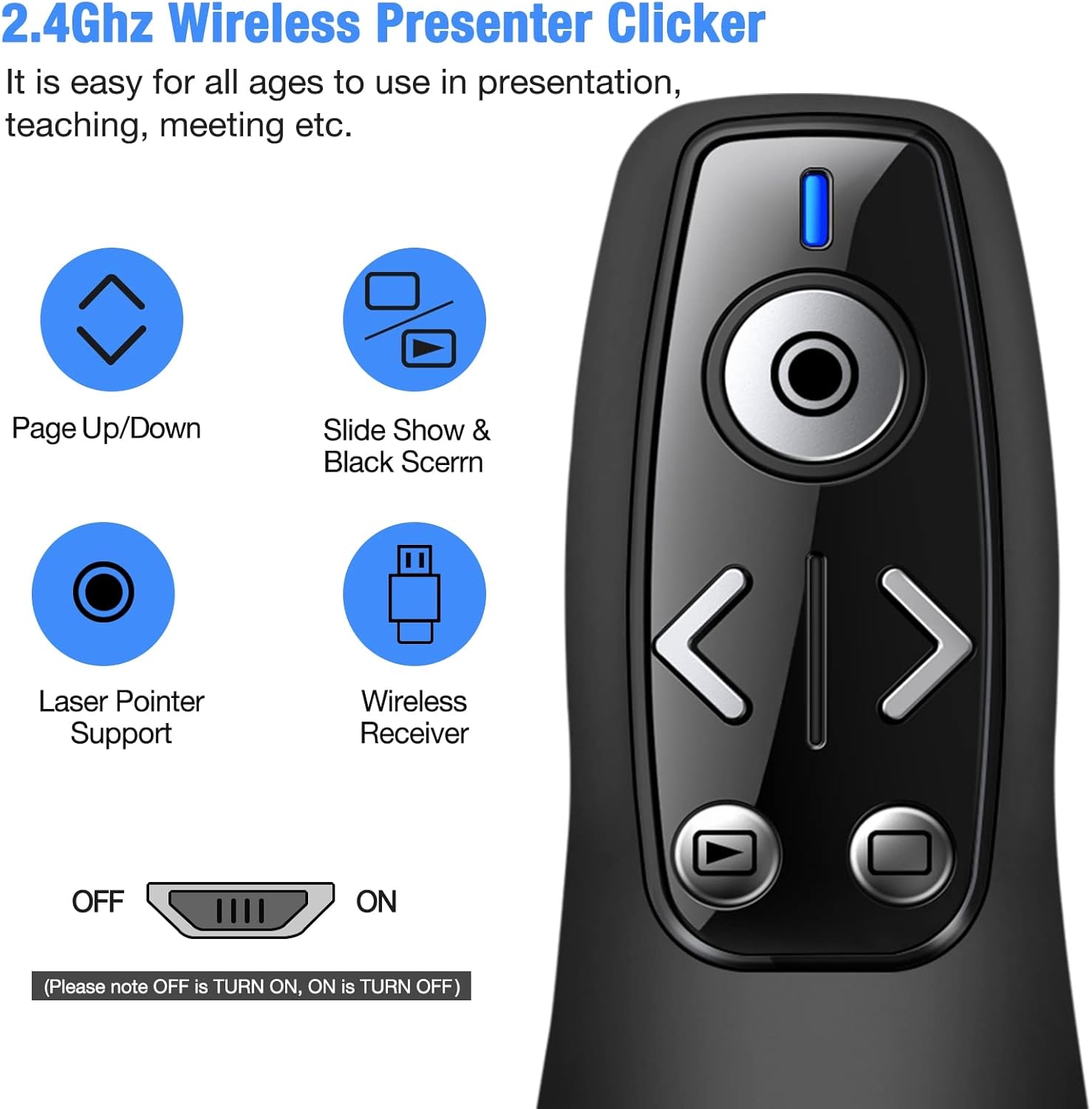 Presentation Remote Wireless USB Laser Clicker