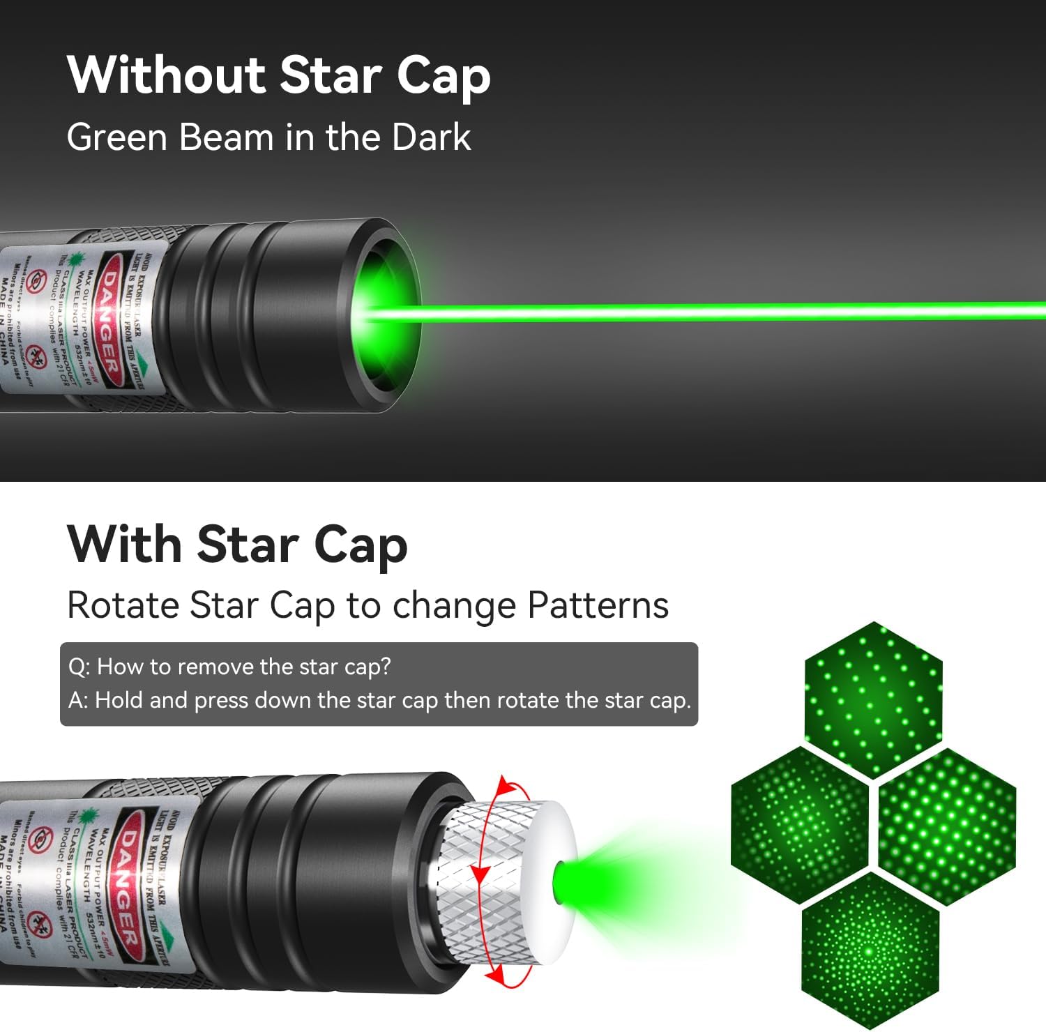 Laser Pointer Rechargeable Green Outdoor Metal Torch