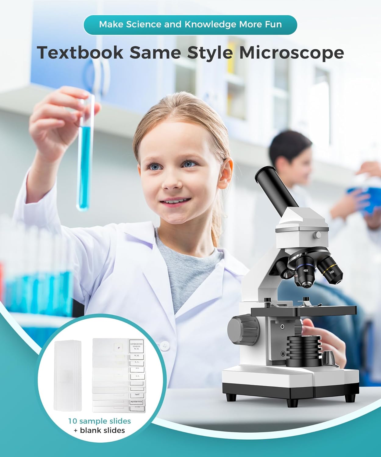 Microscope Kit with Slides and Phone Adapter
