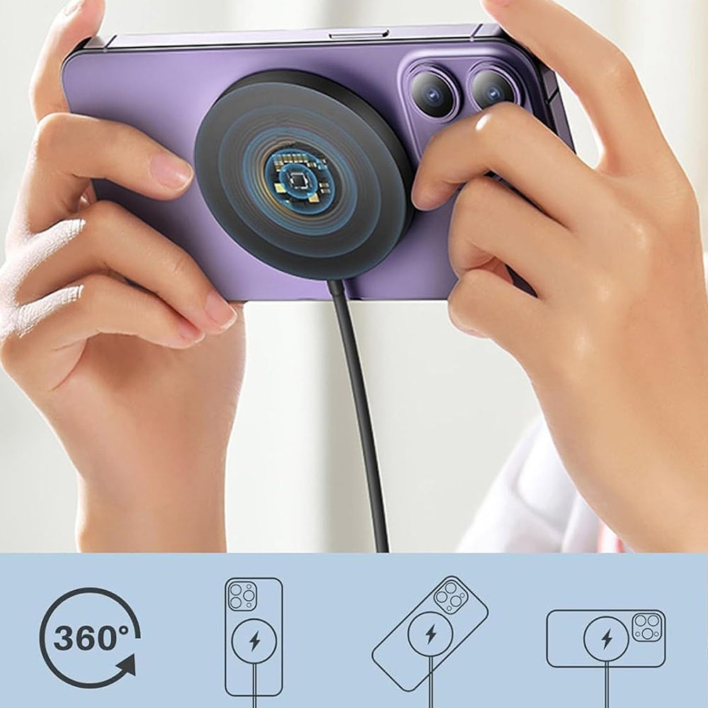 Wireless Magnetic Phone Charger with USB Cable