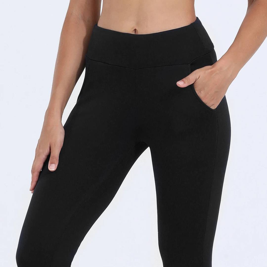 Fleecegefütterte Thermo-Leggings mit hohem Bund