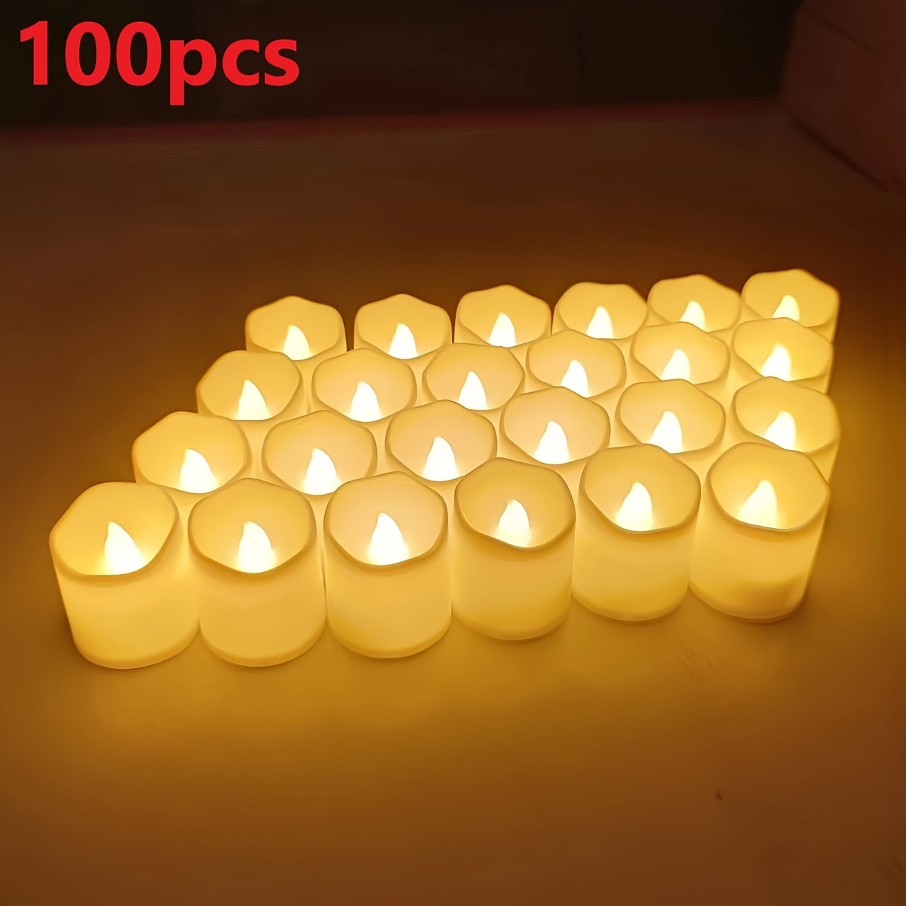 GlowFlicker - Confezione da 24/50/100 Candele LED Senza Fiamma per Atmosfera Romantica