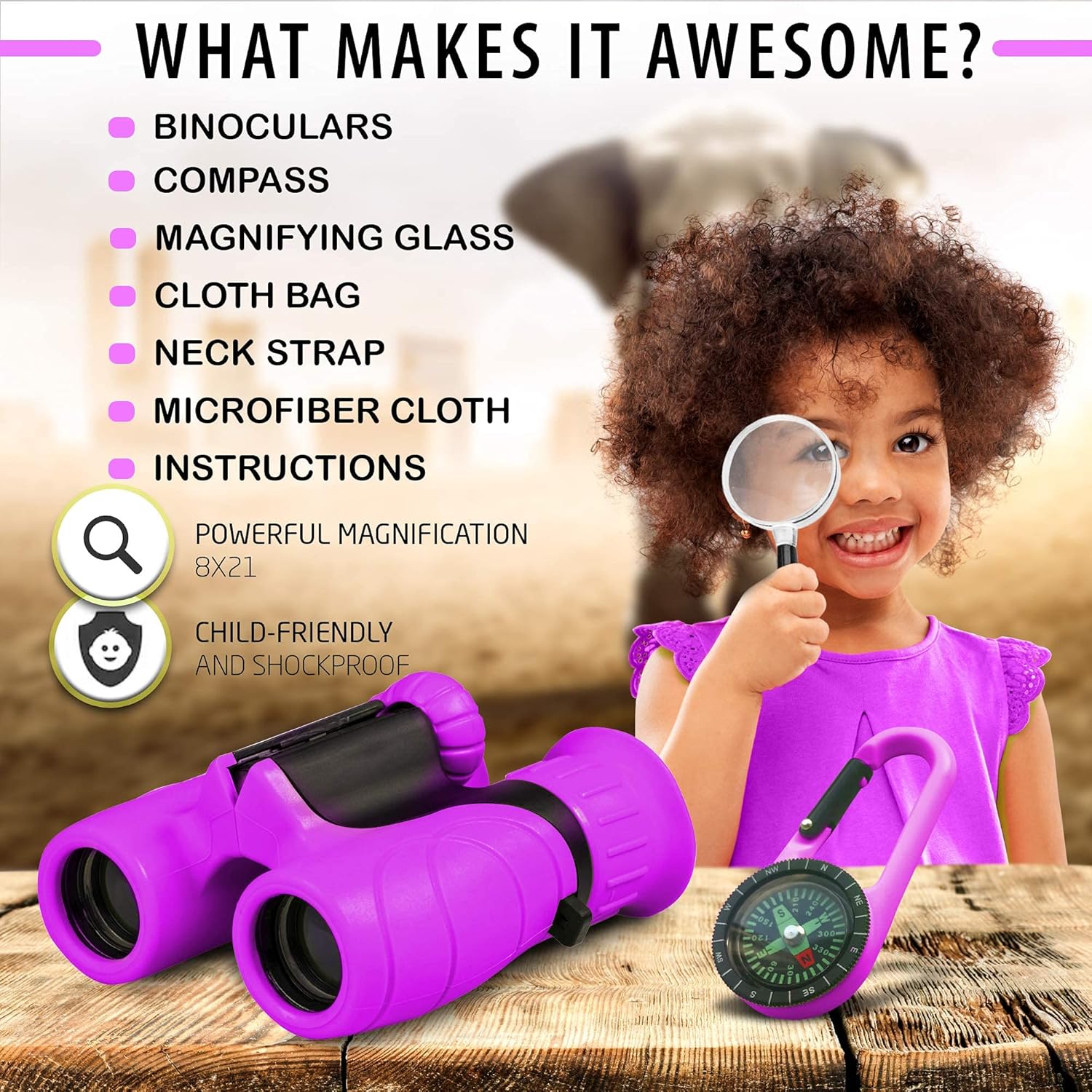 Binoculars for Kids Lightweight Outdoor Adventure
