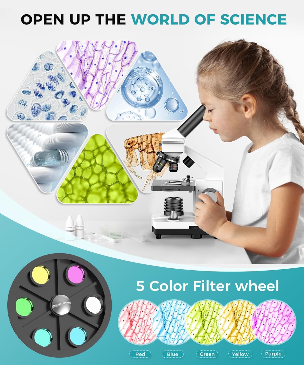 Microscope Kit with Slides and Phone Adapter