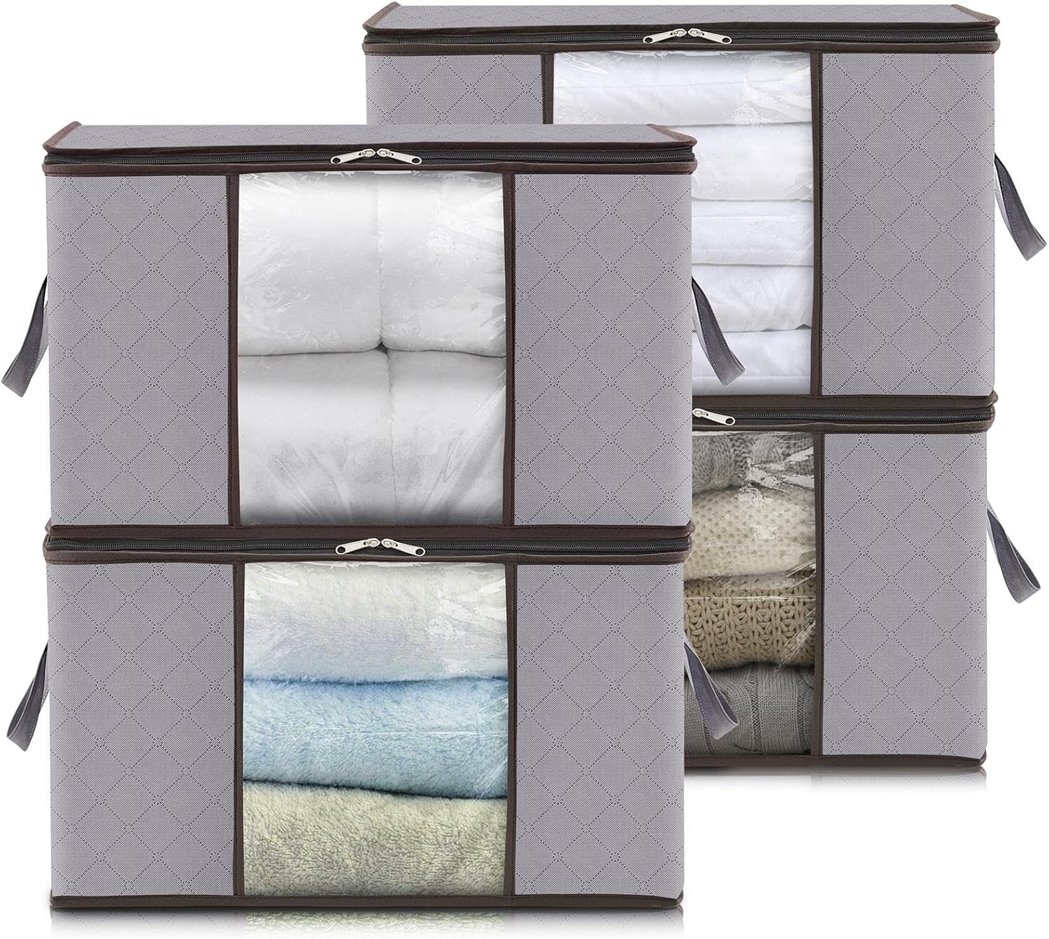 Storage Boxes with Handles for Clothes Organization