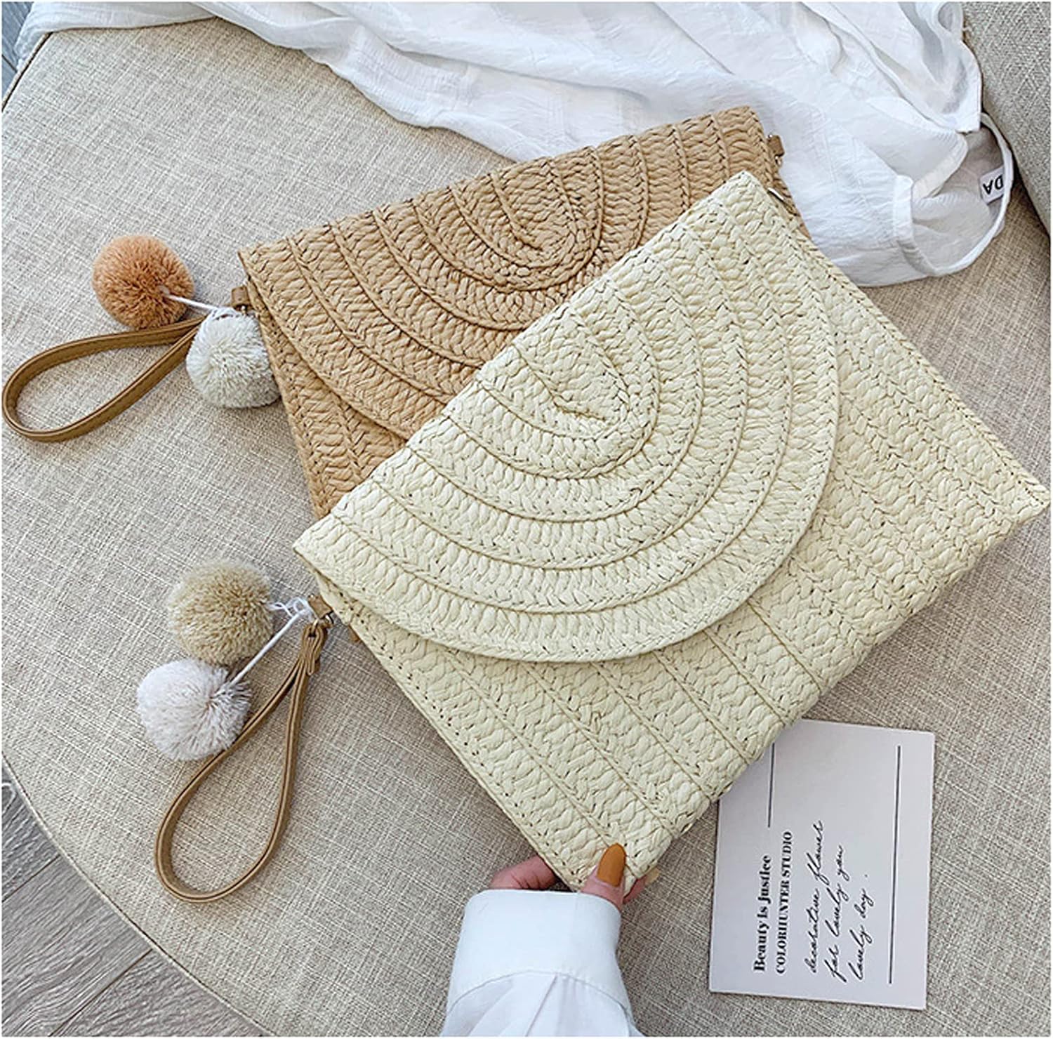 Straw Crossbody Bag Summer Woven Shoulder Purse