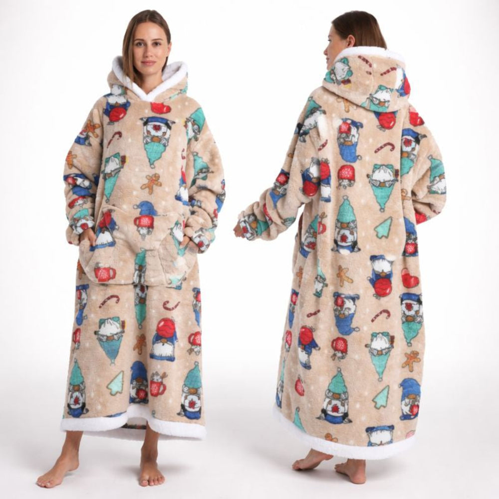 Wearable Blanket Hoodie Oversized Cozy Lounging Pullover