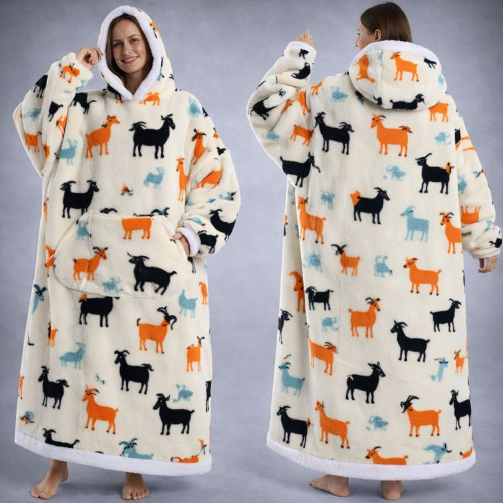 Wearable Blanket Hoodie Oversized Cozy Lounging Pullover