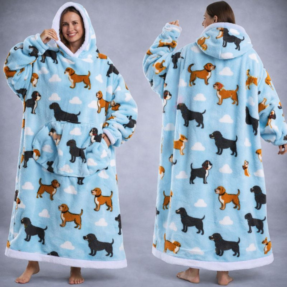 Wearable Blanket Hoodie Oversized Cozy Lounging Pullover