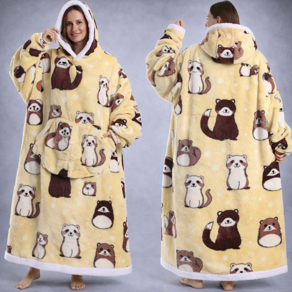 Wearable Blanket Hoodie Oversized Cozy Lounging Pullover