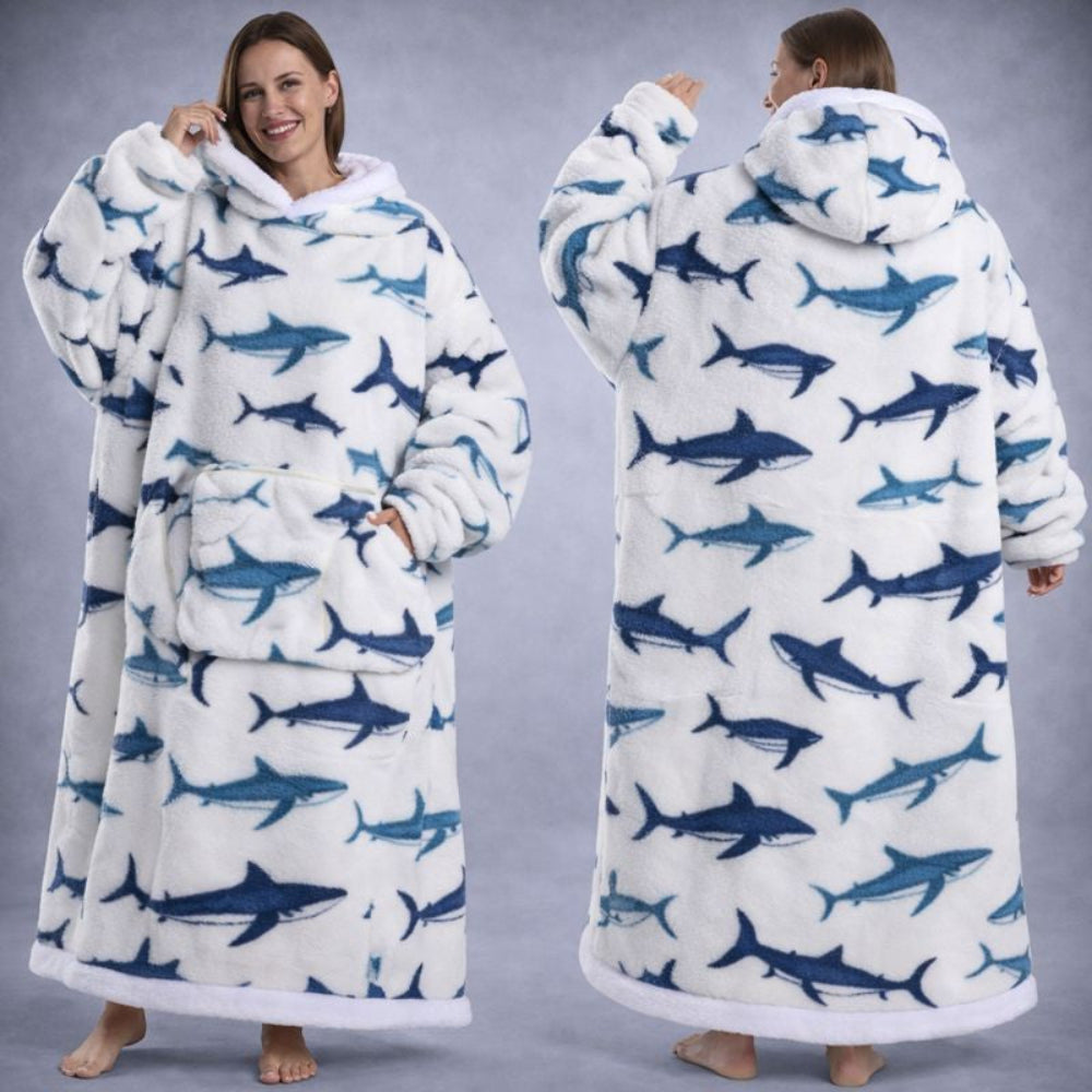 Wearable Blanket Hoodie Oversized Cozy Lounging Pullover