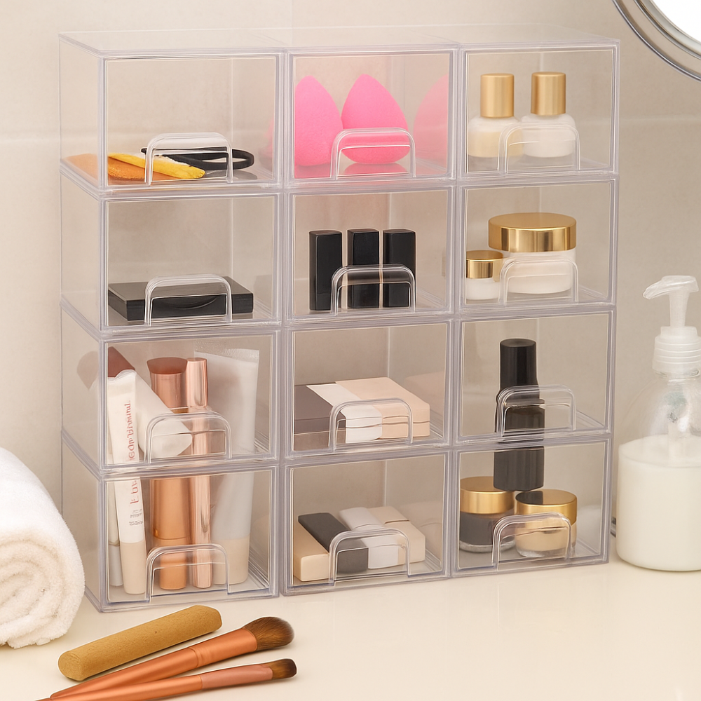 Acrylic Organizer Gift Stackable Vanity Drawers Storage Box