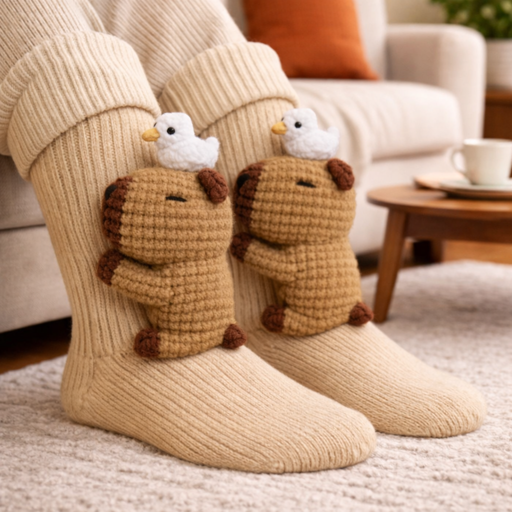 Animal Socks Funny Knit Cozy Winter Crew Socks