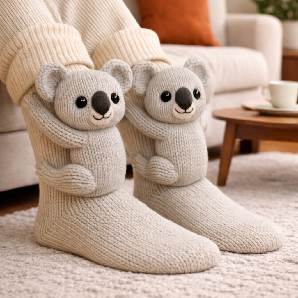 Animal Socks Funny Knit Cozy Winter Crew Socks