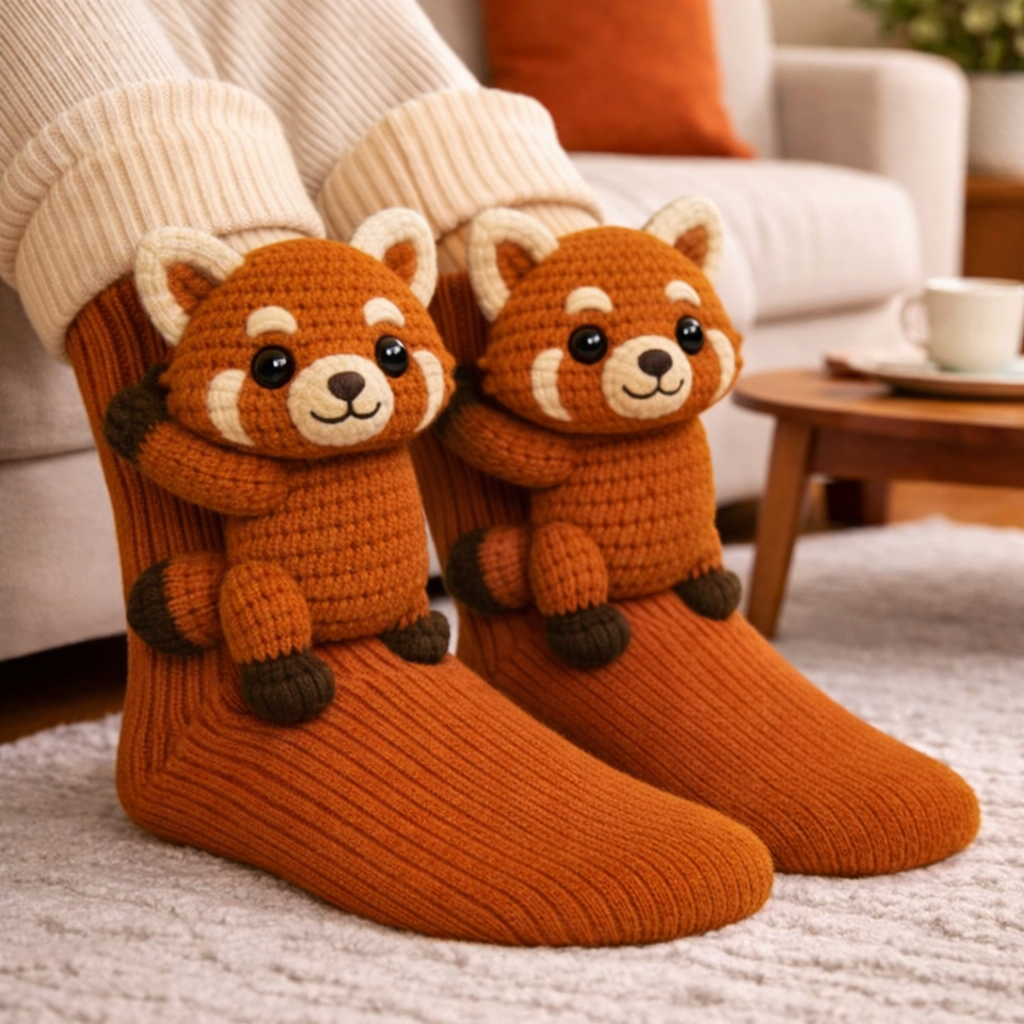 Animal Socks Funny Knit Cozy Winter Crew Socks